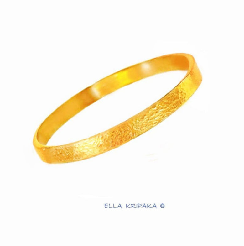 Custom Solid 24k 9999 Gold 49g/7in size Hammered Ancient Rome Bracelet Bangle 6.2mm Can Be 22k Gold