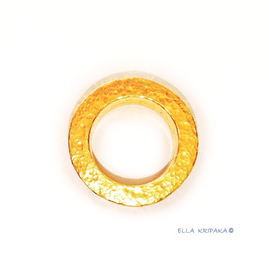 Hammered 24k 9999 Gold 23g Ancient Rome Ring 15mm Thick 3.5mm 22k