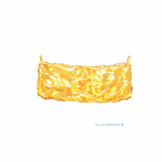 Hammered 24k 9999 Gold 9g & 35g Organic Wavy Pendant Custom 22k