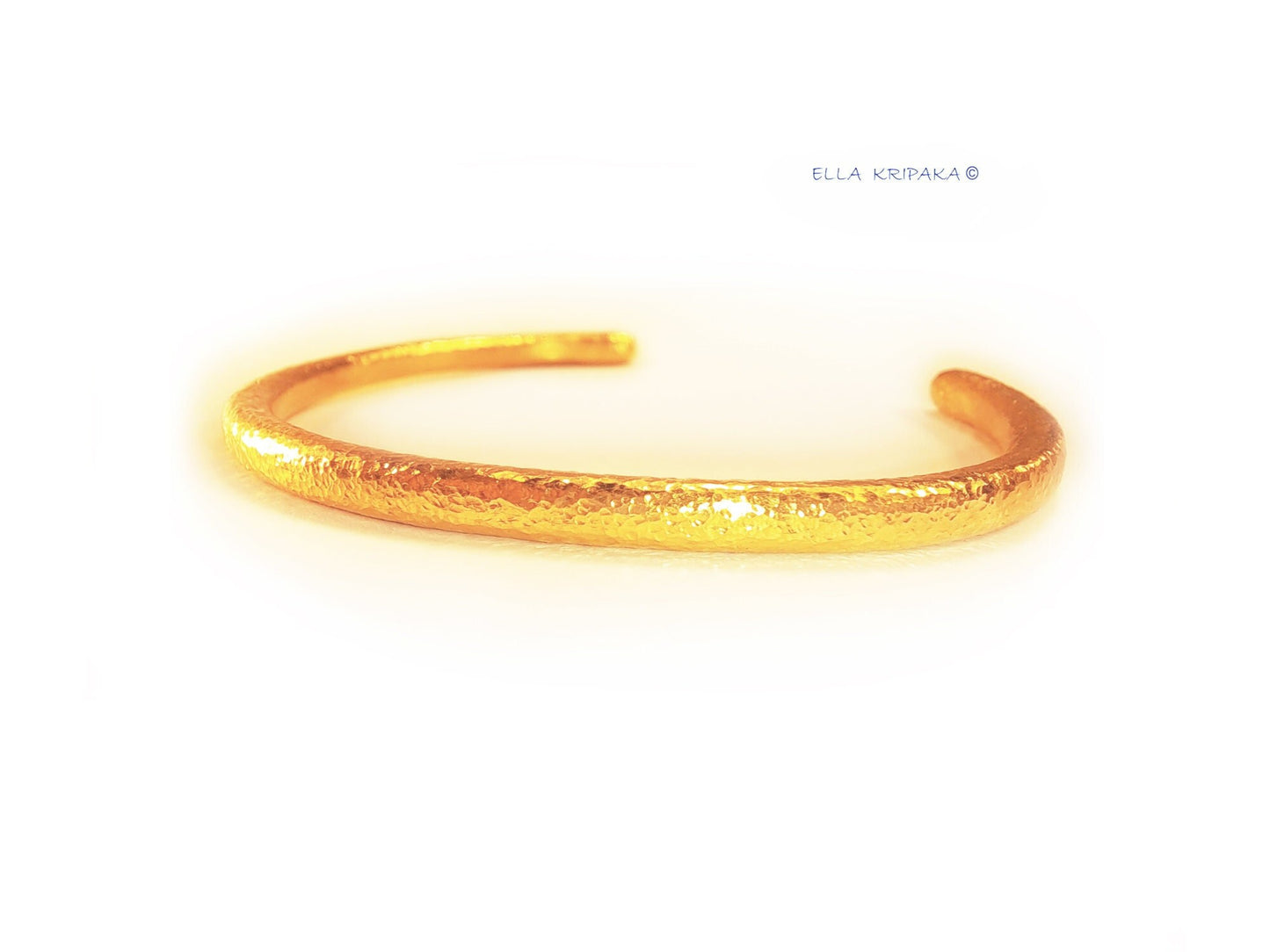 Custom Solid 24k 9999 Gold 34g/6in size Hammered Cuff Bracelet Ancient Rome 3.7mm Can Be 22k Gold