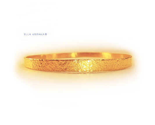 Custom Hammered 24k 9999 Gold 49g Ancient Rome Bangle 6mm Can 22k