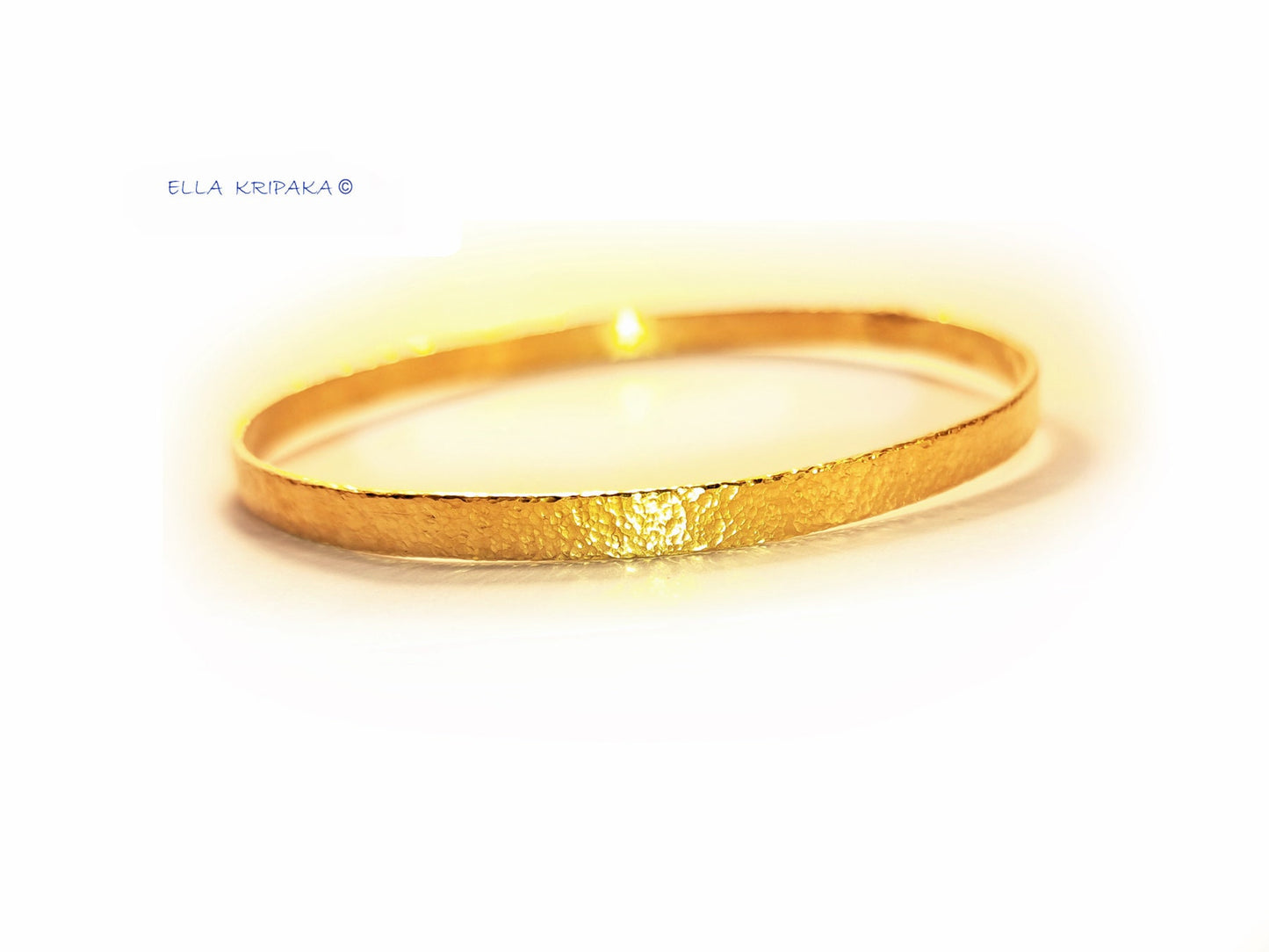 Custom Solid 22k 92.5% Gold 15g/size 7in, Hammered Ancient Rome Bracelet Durable Bangle, Wide 4.5mm Thickness 1mm, For 2 Discount