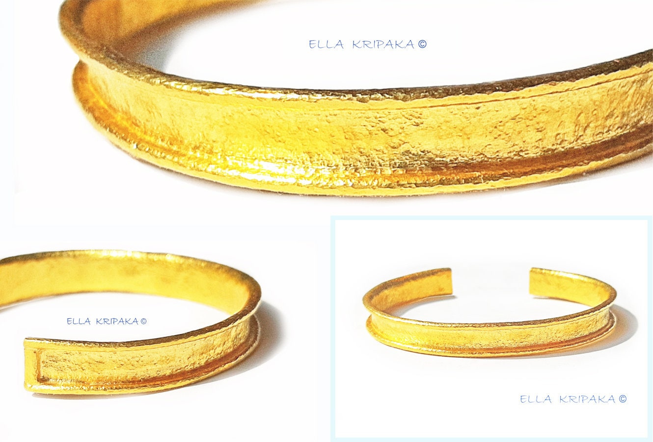 Custom Solid 24k 9999 Gold 60g/6in size Hammered Cuff Ancient Rome Bracelet 12mm Can Be 22k Gold