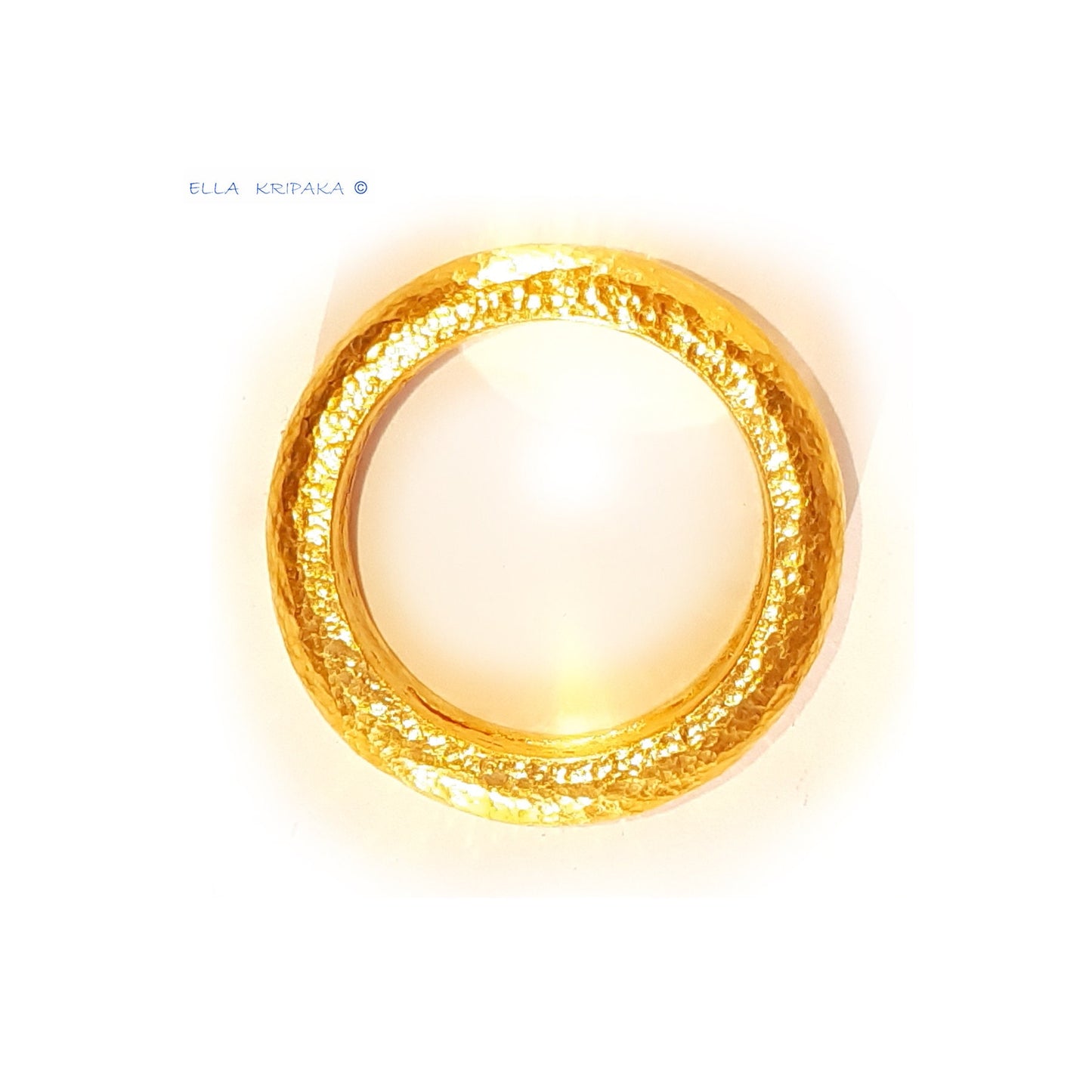 Custom Solid 24k 9999 Gold 39.5g size 6US Hammered Ancient Rome Ring 10mm