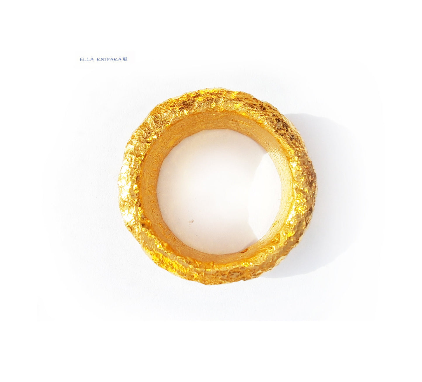 Custom Solid 24k 9999 Gold 26g/size 6US Organic Signet Ring 15mm Can Be 22k Gold
