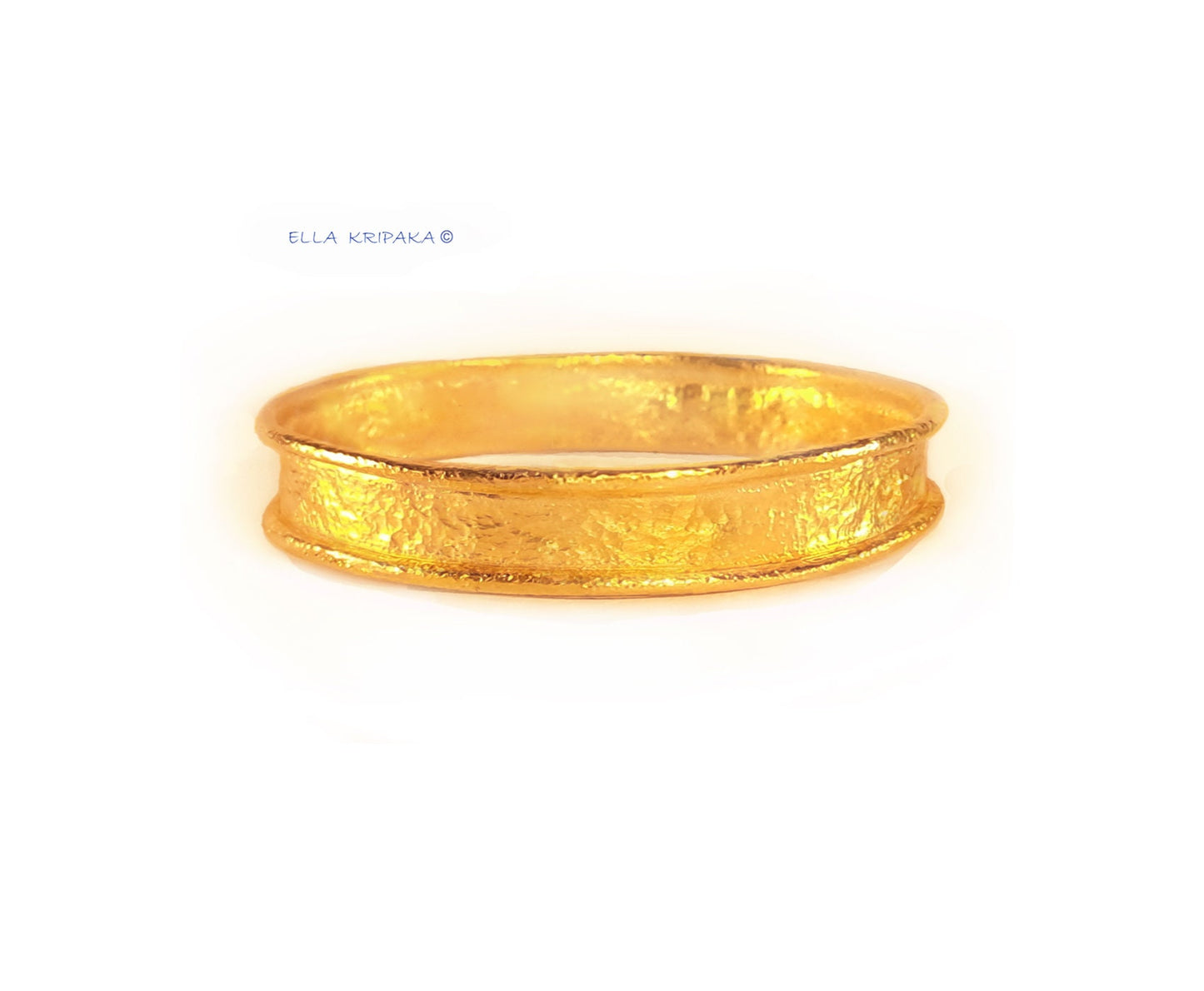 Custom Solid 24k 9999 Gold 62g/7in size Hammered Ancient Rome Bracelet Bangle 12mm Can Be 22k Gold