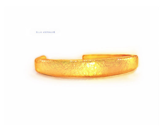 Custom Solid 24k 9999 Gold 76g/6in size Hammered Cuff Ancient Rome Bracelet 11mm Can Be 22k Gold