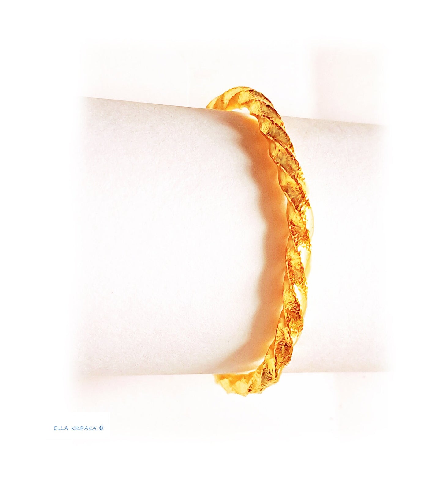 Custom Solid 9999 24k Gold 41g/6in size Twisted Viking Hammered Bracelet Cuff 4.5mm Can Be 22k Gold