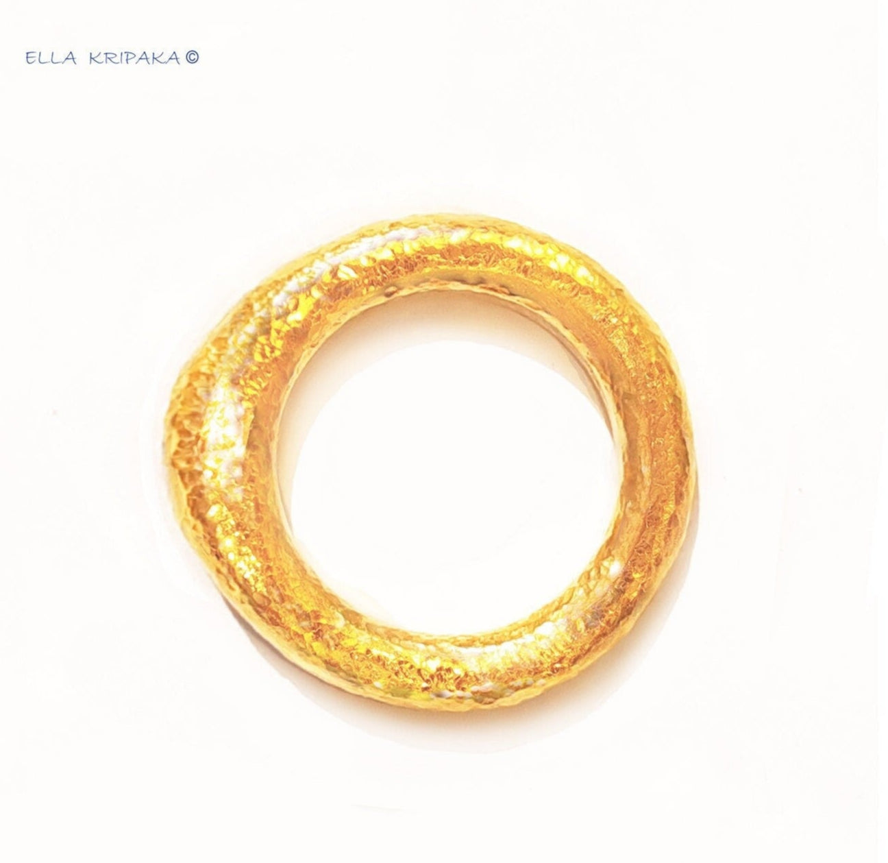 Custom Solid 24k 9999 Gold 14.5g/size 6US Hammered Signet Ring 5mm Can Be 22k Gold