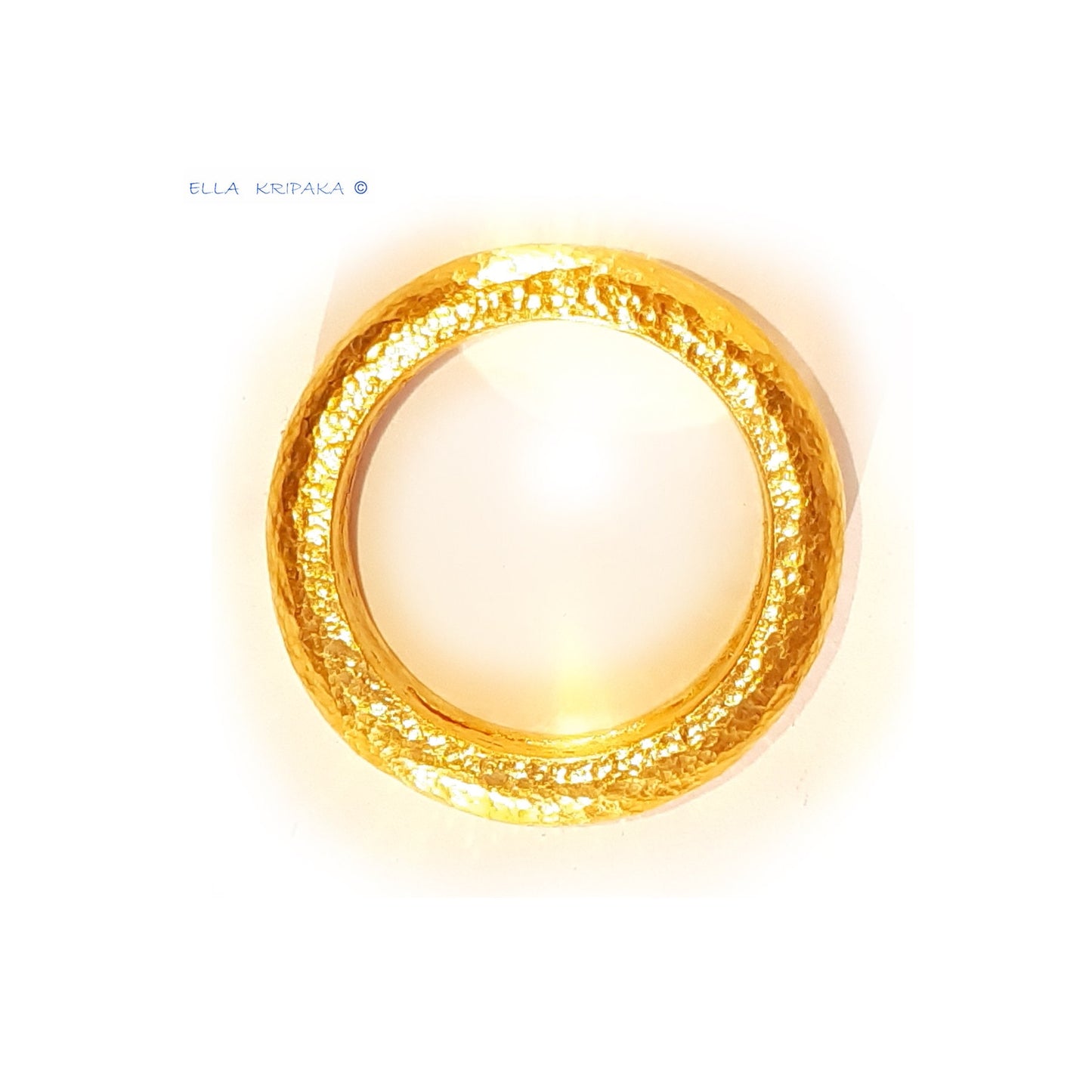 Custom Solid 24k 9999 Gold 24.5g/size 6US Hammered Ancient Rome Ring Rounded Can Be 22k Gold