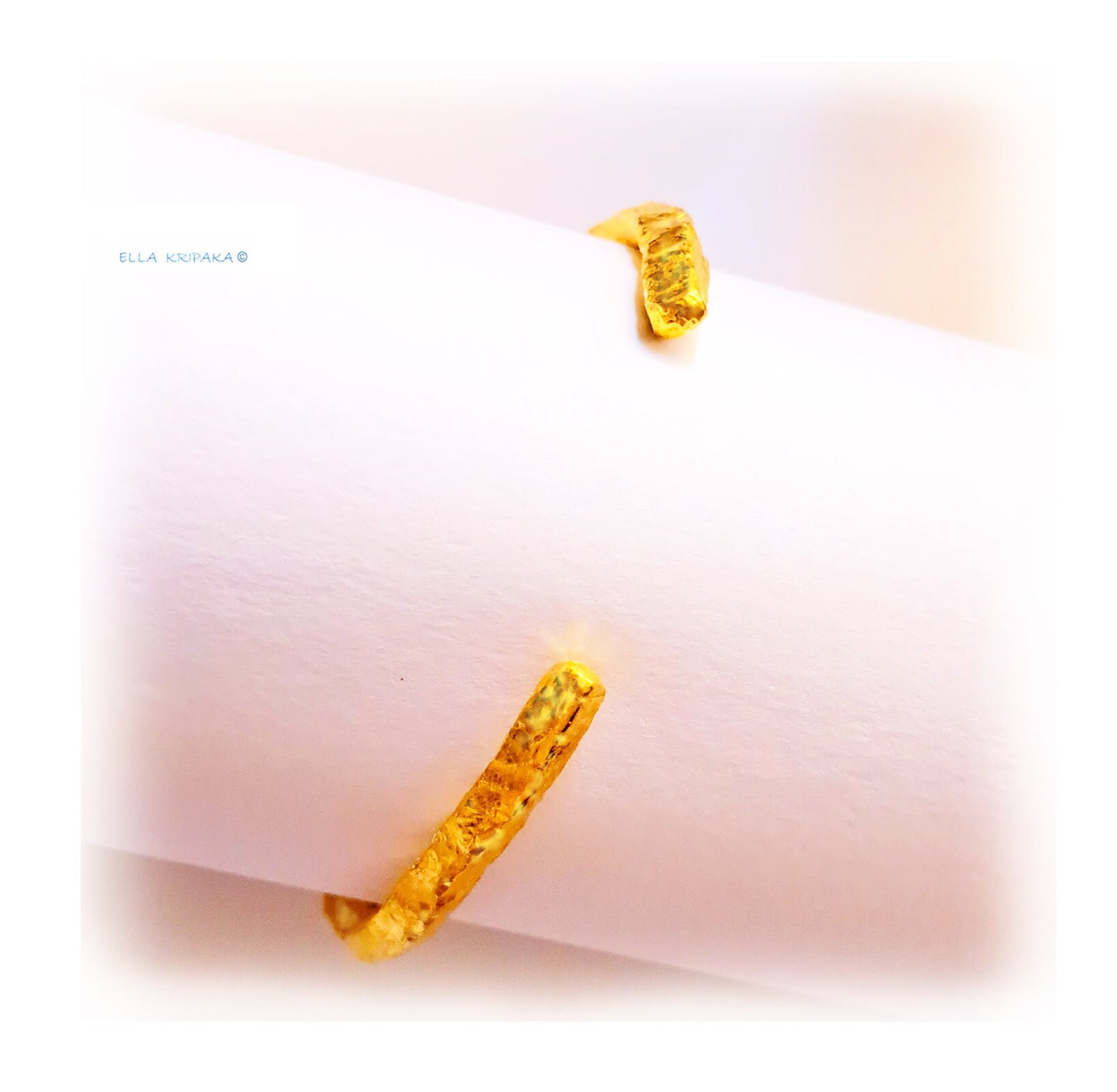 Custom Solid 24k 9999 Gold 78g/6in size Hammered Cuff Organic Bracelet 6.5mm Can Be 22k Gold