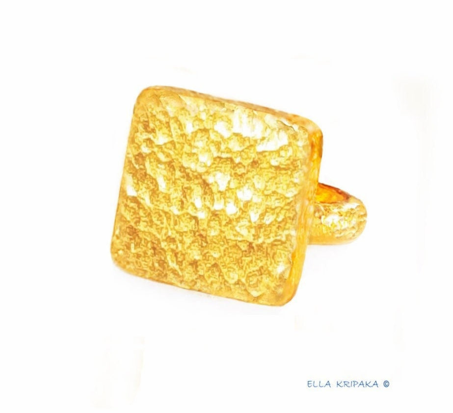 Custom Solid 24k 9999 Gold 38g/size 6US Hammered Ancient Rome Signet Ring 20mm Can Be 22k Gold