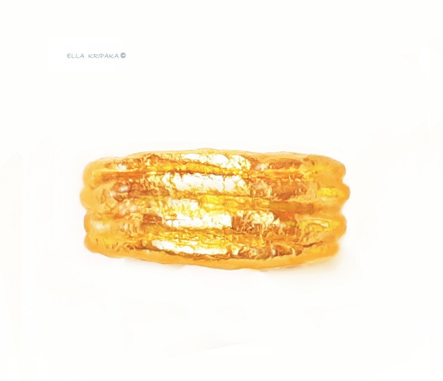 Custom Solid 24k 9999 Gold 9g/size 6US Hammered Organic Ring 9mm Can Be 22k Gold
