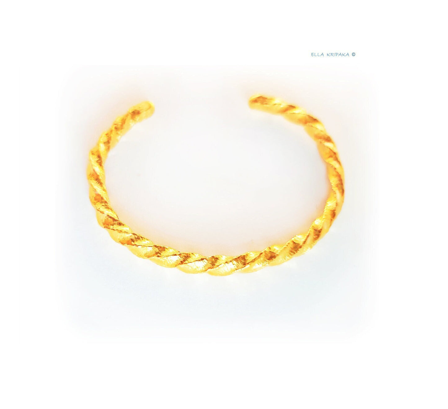 Custom Solid 9999 24k Gold 41g/6in size Twisted Viking Hammered Bracelet Cuff 4.5mm Can Be 22k Gold