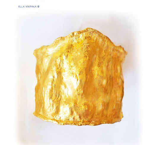 Custom Solid 24k 9999 Gold Gold 135g/size 6in Hammered Organic Convex Bracelet Cuff 65mm Can Be 22k Gold