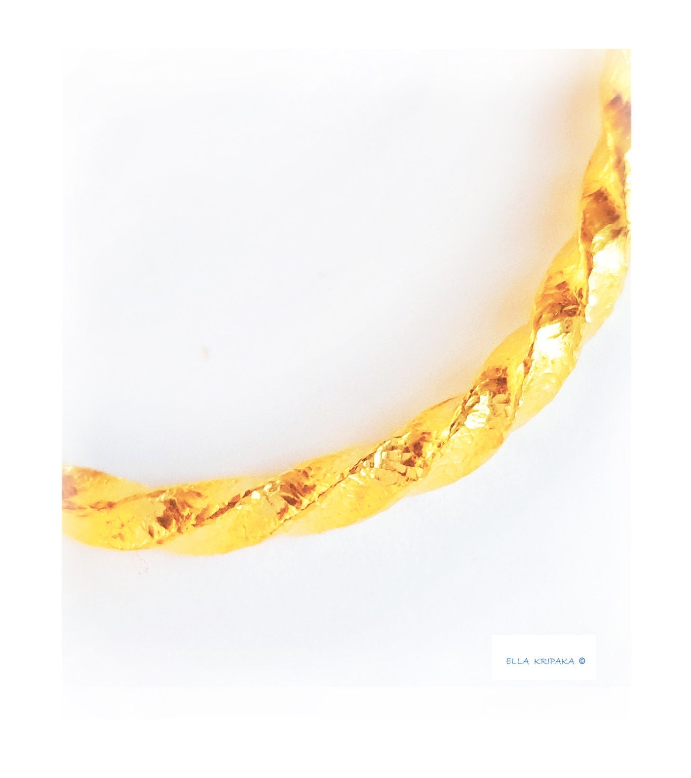Custom Solid 9999 24k Gold 41g/6in size Twisted Viking Hammered Bracelet Cuff 4.5mm Can Be 22k Gold