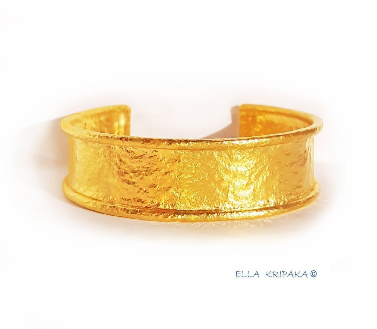 Custom Solid 24k 9999 Gold 90g/6in size Hammered Ancient Rome Bracelet Cuff 20mm Thick Can Be 22k Gold