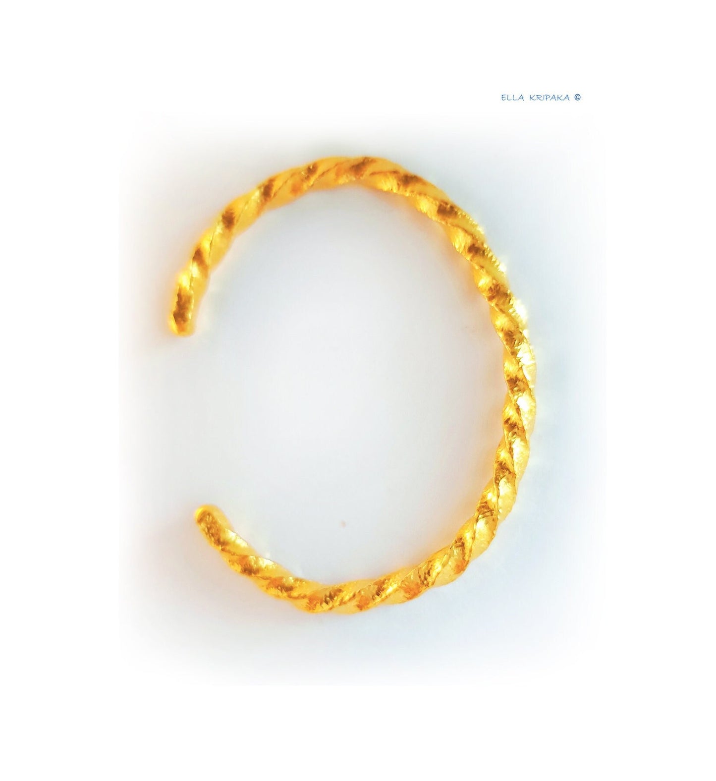 Custom Solid 9999 24k Gold 41g/6in size Twisted Viking Hammered Bracelet Cuff 4.5mm Can Be 22k Gold