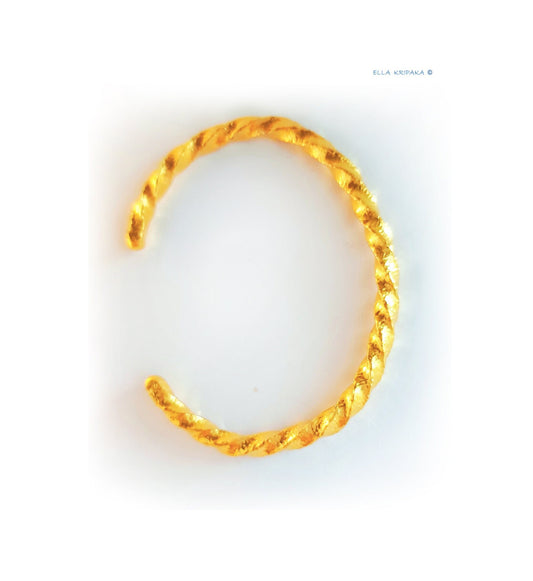 Custom Solid 9999 24k Gold 41g/6in size Twisted Viking Hammered Bracelet Cuff 4.5mm Can Be 22k Gold