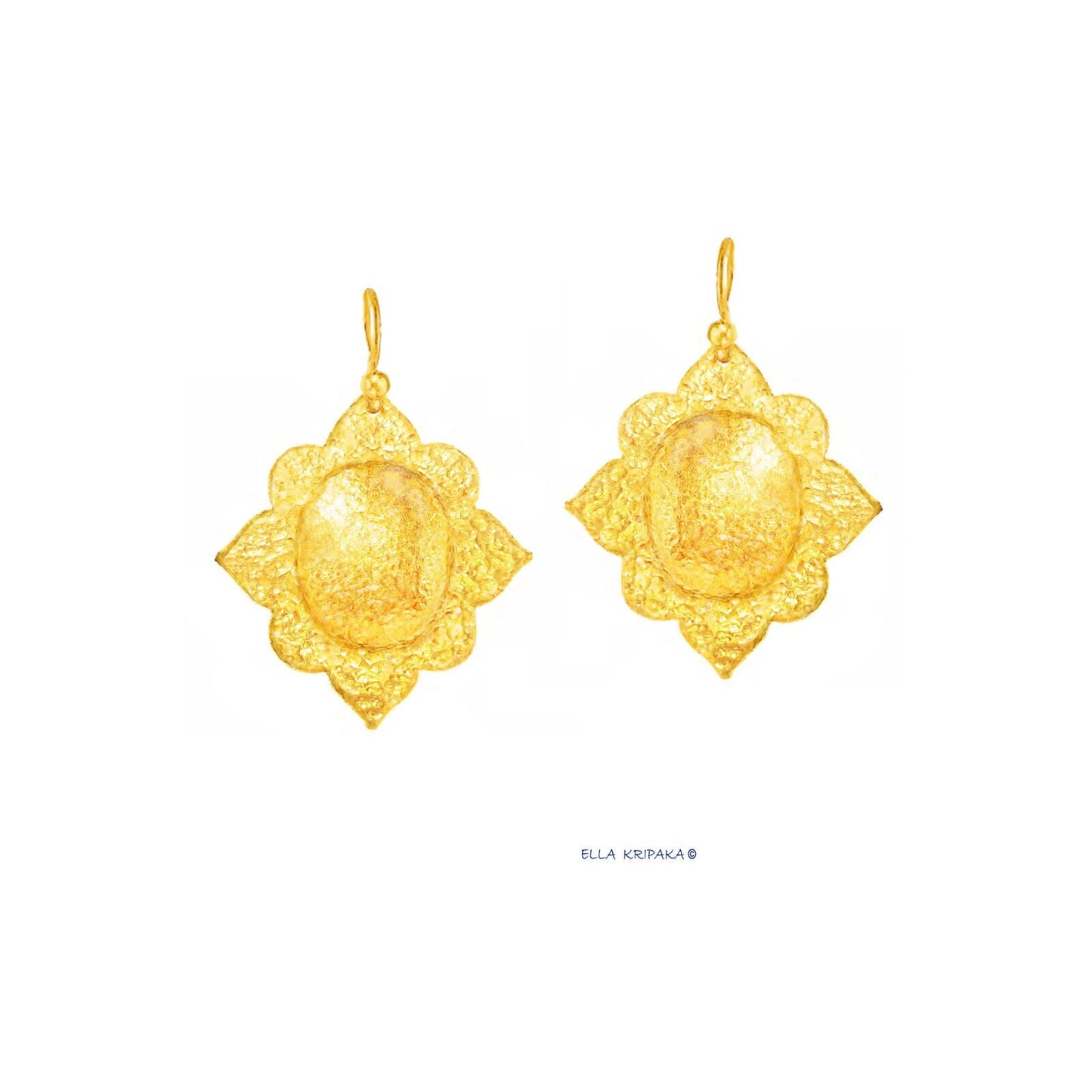 Custom Solid 24K 9999 Gold 9g and 25g Hammered Byzantine Baroque Ornament Earrings 35mm and 55mm Can Be 22k Gold