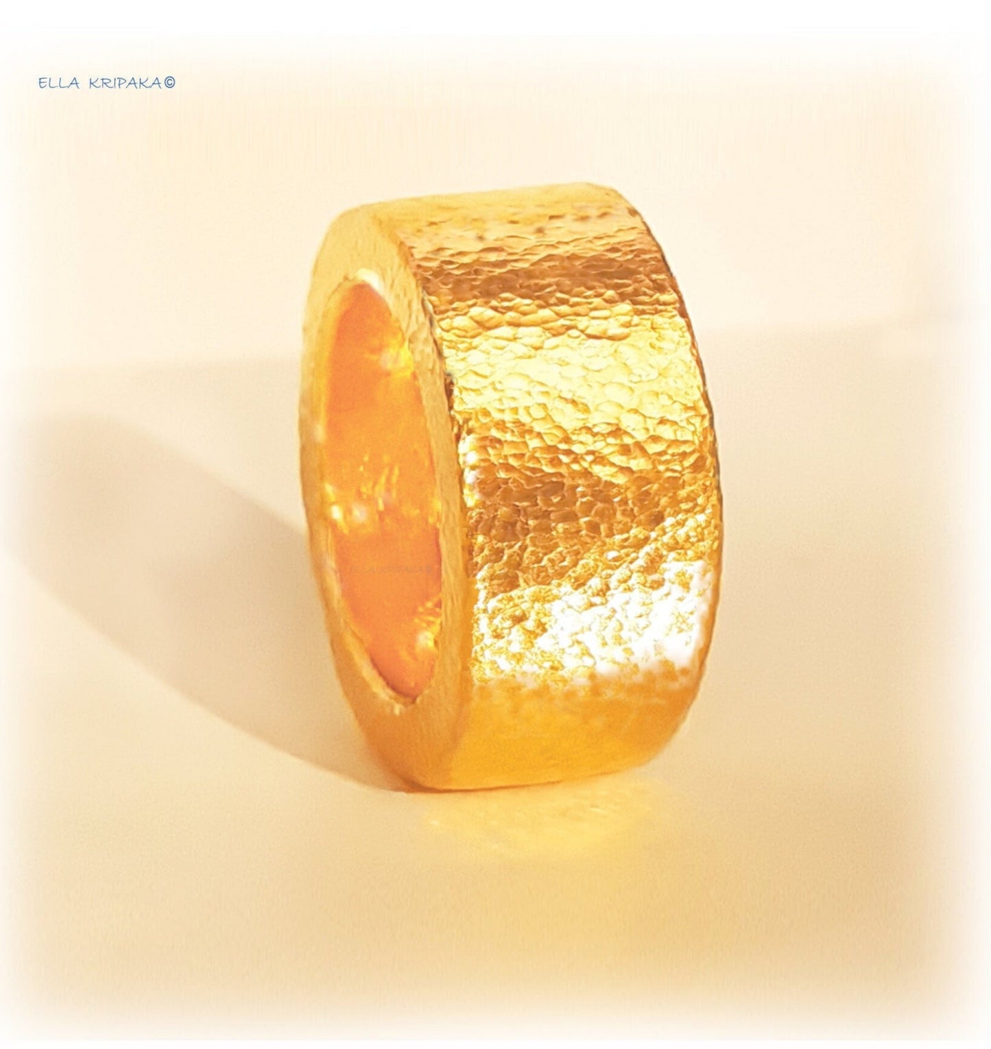 Custom Solid 24k 9999 Gold 18g/size 6US Hammered Ancient Rome Ring 11mm Can Be 22k Gold