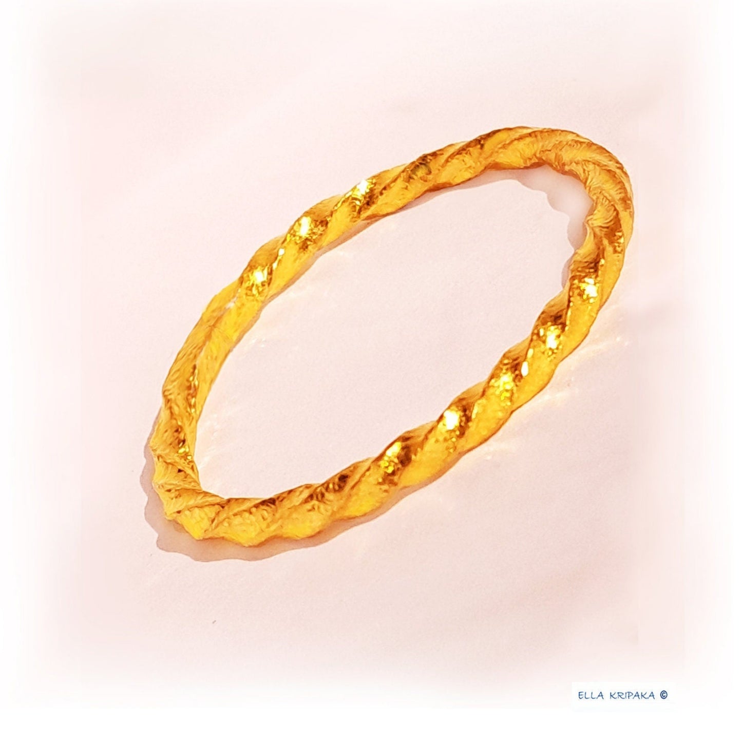 Custom Solid 24k 9999 Gold 116g/7in Hammered Twisted Viking Bracelet Bangle 7mm Can Be 22k Gold