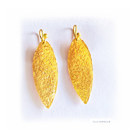 Hammered Solid 24k 9999 Gold 9g &26g Byzantine Earrings Custom 22k