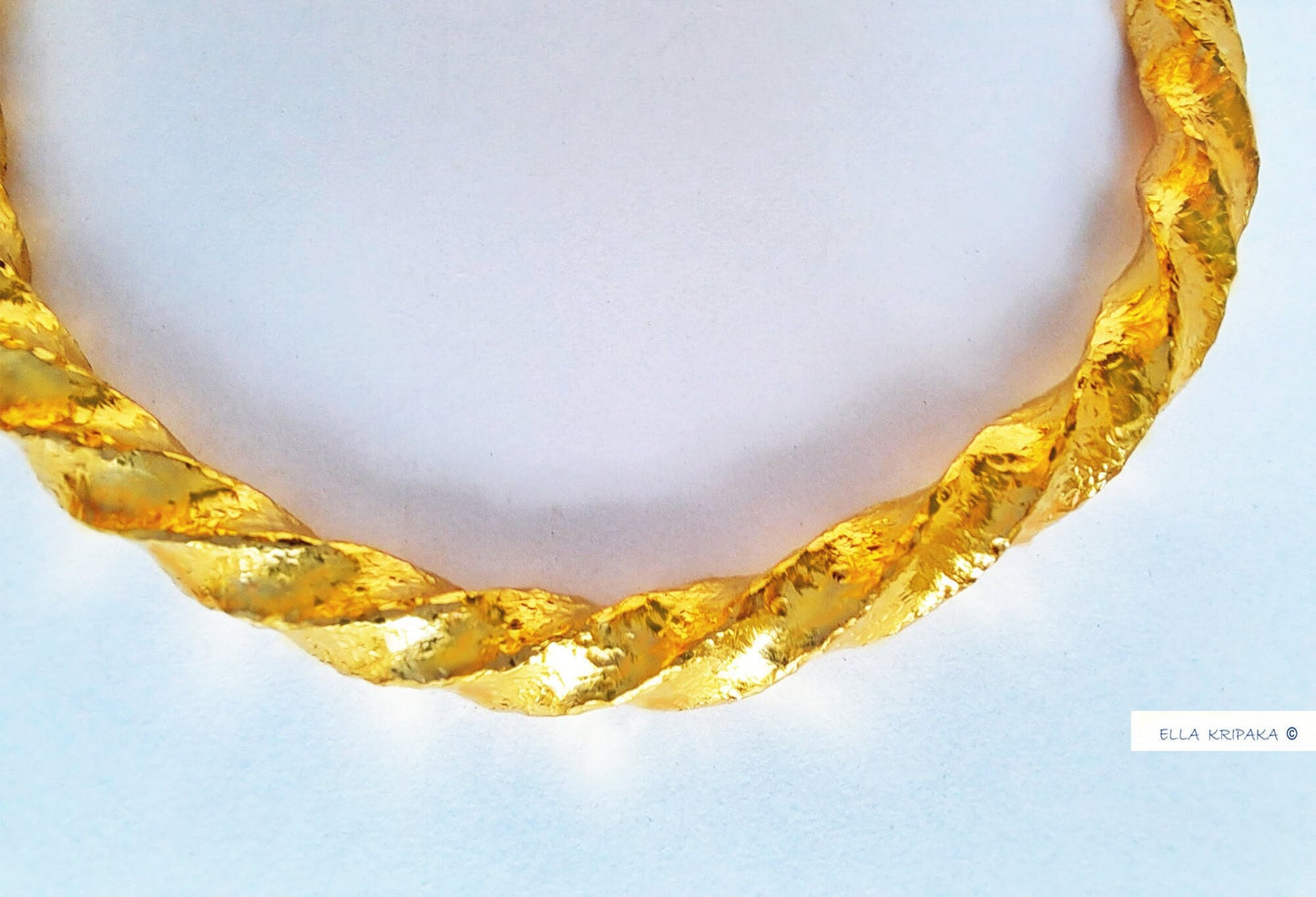 Custom Solid 9999 24k Gold 116g/6in size Hammered Viking Twisted Bracelet Cuff 7mm Can Be 22k Gold