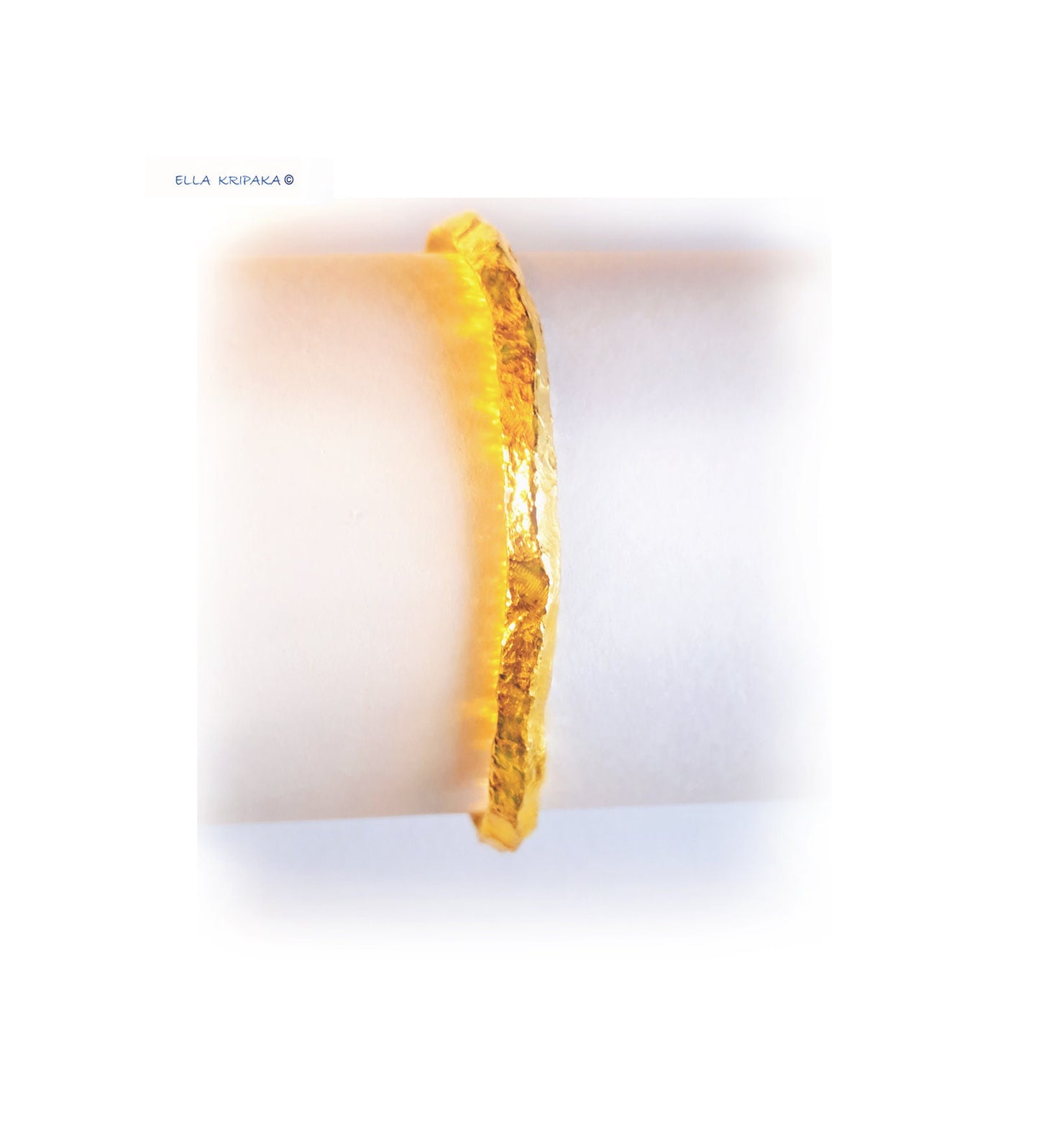 Custom Solid 24k 9999 Gold 95g/7in size Hammered Organic Bracelet Bangle 6.5mm Can Be 22k Gold