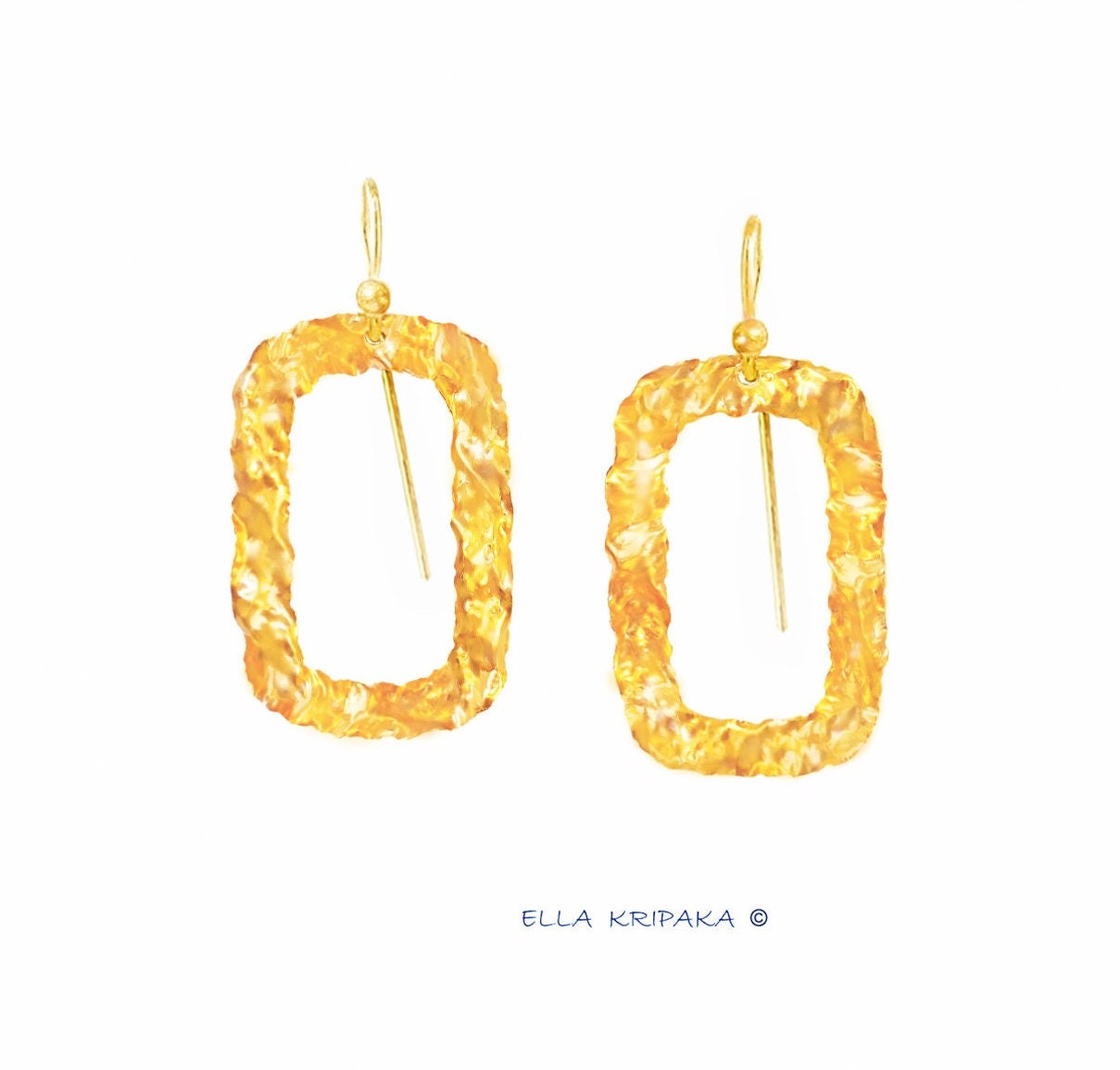 Custom Solid 24K 9999 Gold 7g & 21g Hammered Organic Hoop Earrings 45mm & 75mm Can Be 22k Gold