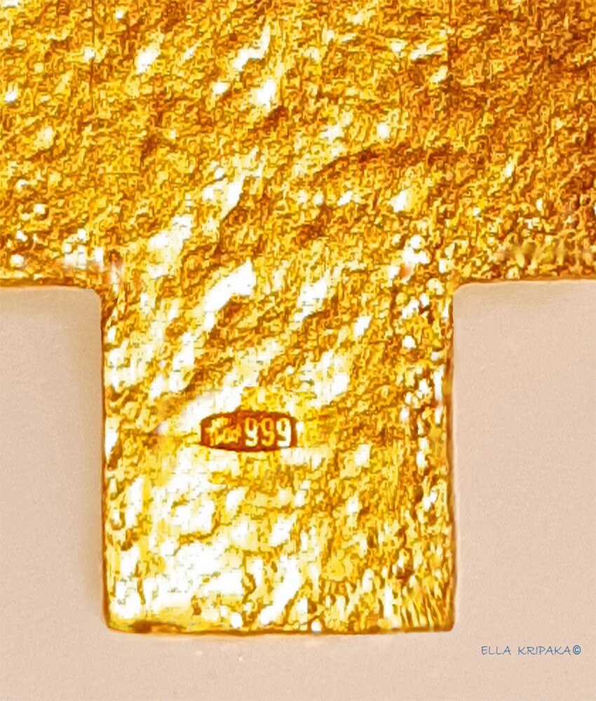 Custom Solid 24k 9999 Gold 6g and 19g Hammered Cross Byzantine Empire Pendant Durable Length 35mm and 56mm