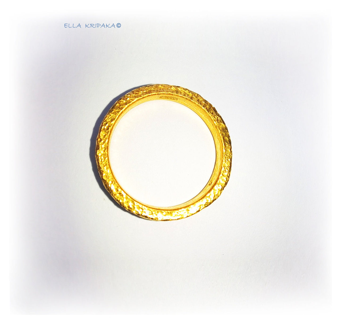 Custom Solid 24k 9999 Gold 12g/size 6US Hammered Ancient Rome Ring 6.5mm Thick 1.5mm Can Be 22k Gold