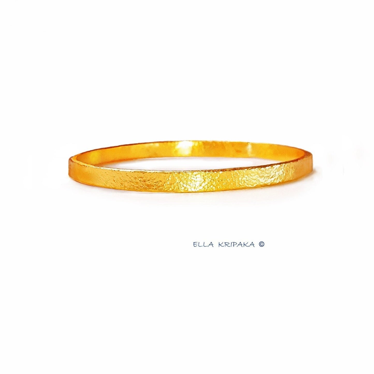 Custom Solid 24k 9999 Gold 34g/7in size Hammered Ancient Rome Bracelet Bangle 4.2mm Can Be 22k Gold