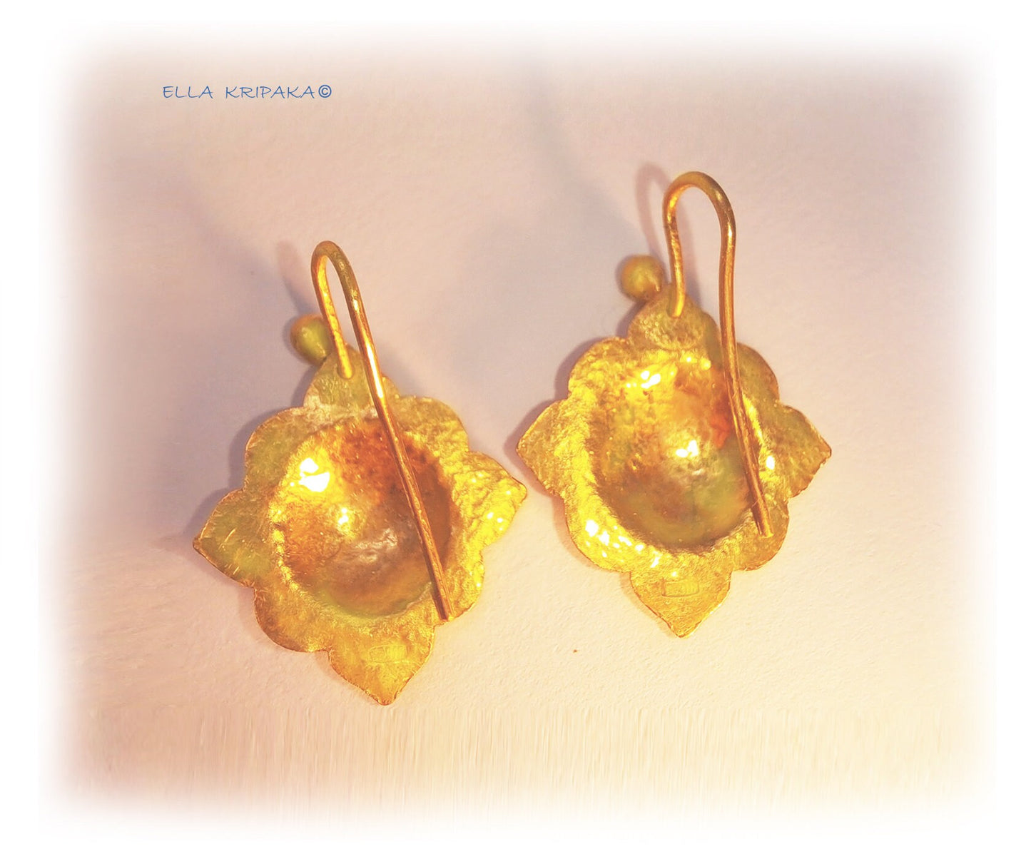 Custom Solid 24K 9999 Gold 9g and 25g Hammered Byzantine Baroque Ornament Earrings 35mm and 55mm Can Be 22k Gold