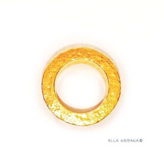 Hammered 24k 9999 Gold 19.5g Ancient Rome Ring 4mm Thick 3.5mm 22k