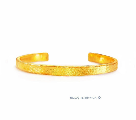 Custom Solid 24k 9999 Gold 36g/6in size Hammered Cuff Bracelet Ancient Rome 5.2mm Can Be 22k Gold