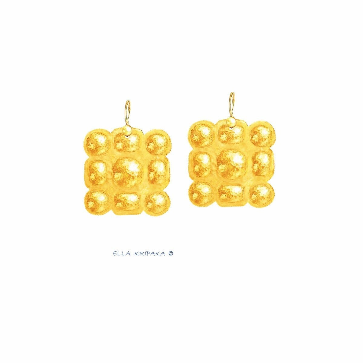 Custom 24K 9999 Gold 11g & 34g Hammered Byzantine Convex Earrings 35mm & 55mm Can Be 22k Gold