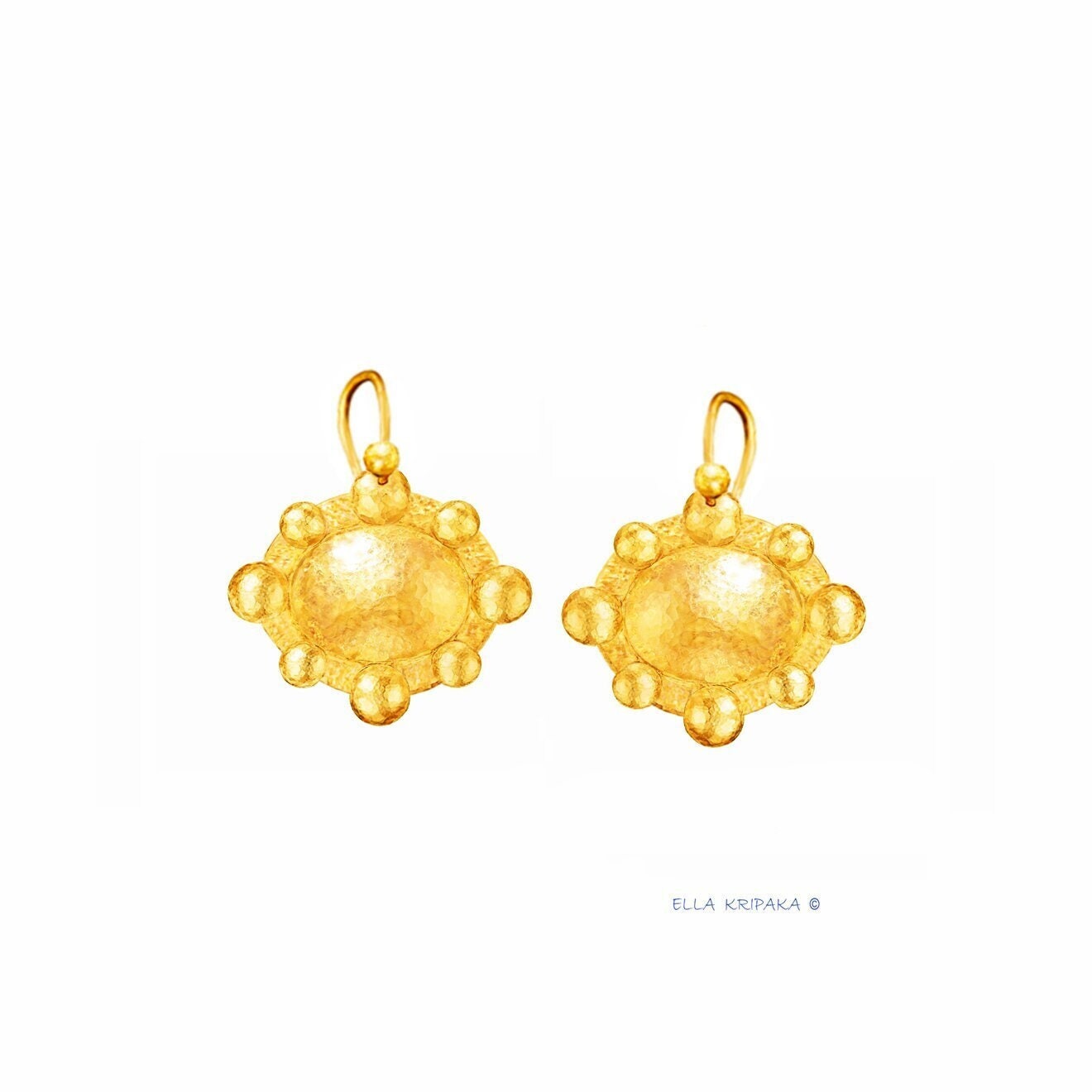 Custom Solid 24K 9999 Gold 9g & 26g Hammered Byzantine Convex Earrings 32mm & 50mm Can Be 22k Gold