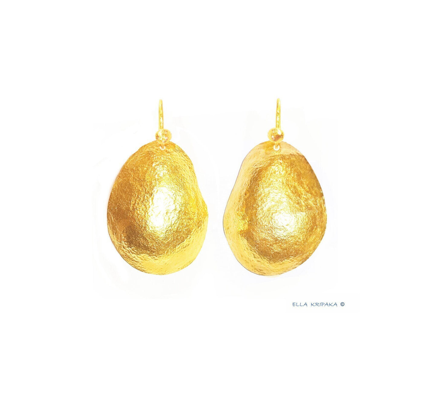 Custom Solid 24K 9999 Gold 9.5g and 28g Hammered Organic Dome Earrings 35mm and 55mm Can Be 22k Gold