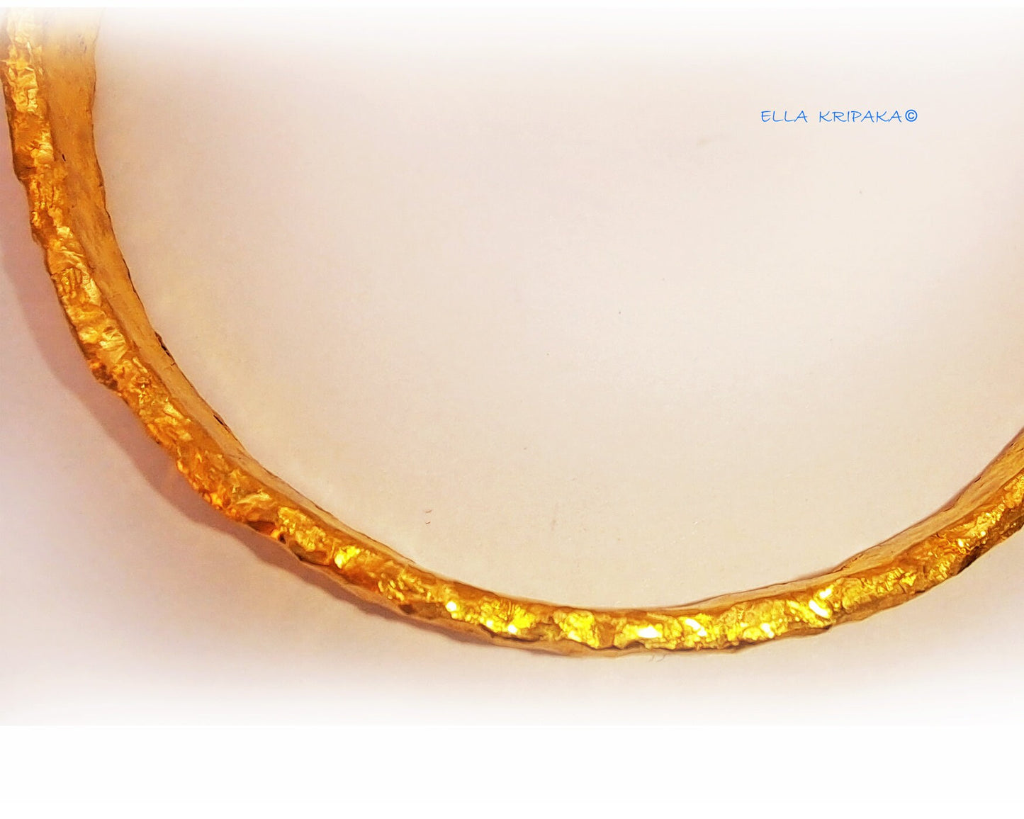 Custom Solid 24k 9999 Gold 50g/6in size Hammered Cuff Organic Bracelet 7.5mm Can Be 22k Gold