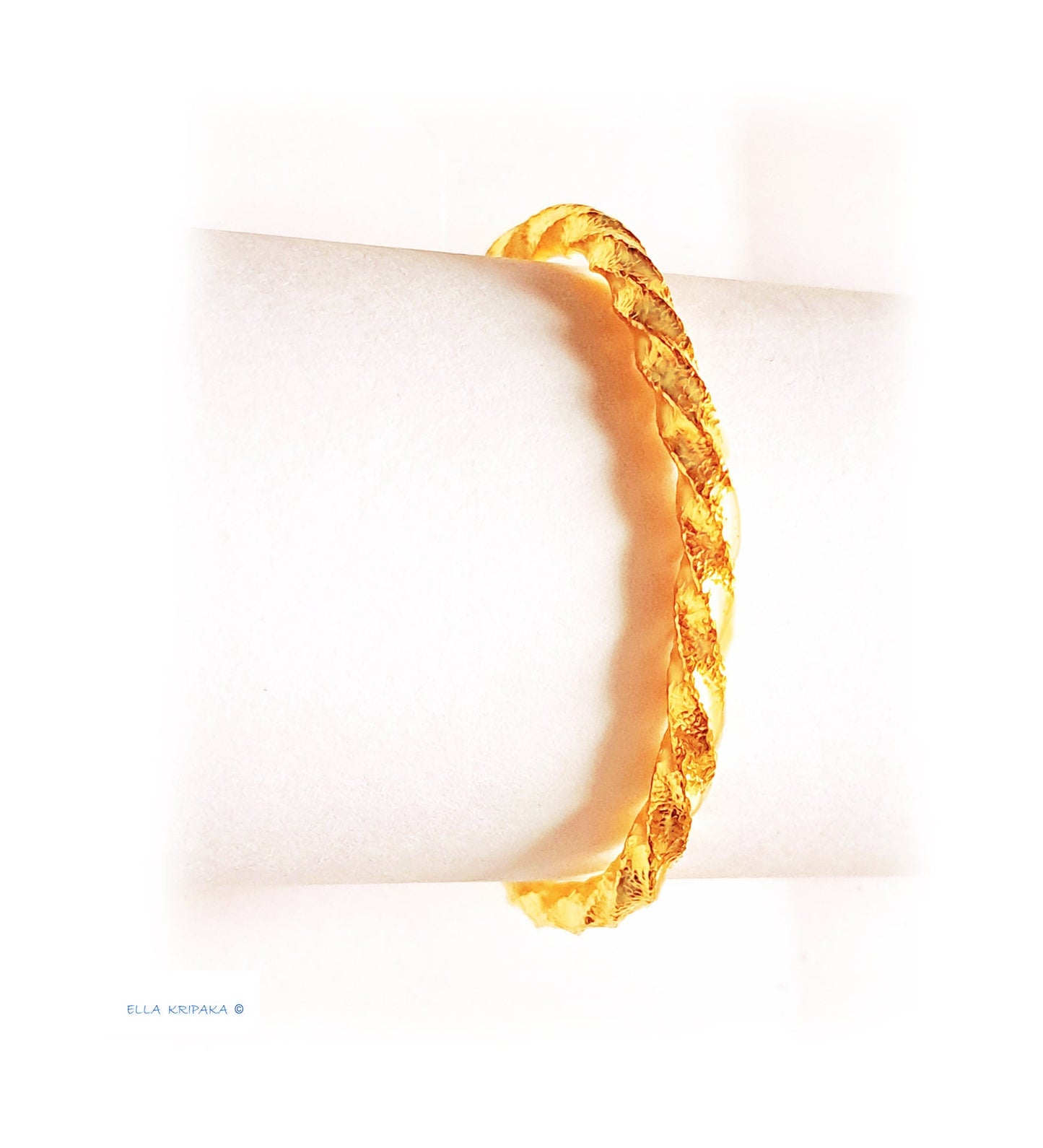 Custom Solid 24k 9999 Gold 65g/7in size Hammered Twisted Viking Bracelet Bangle 5.2mm Can Be 22k Gold
