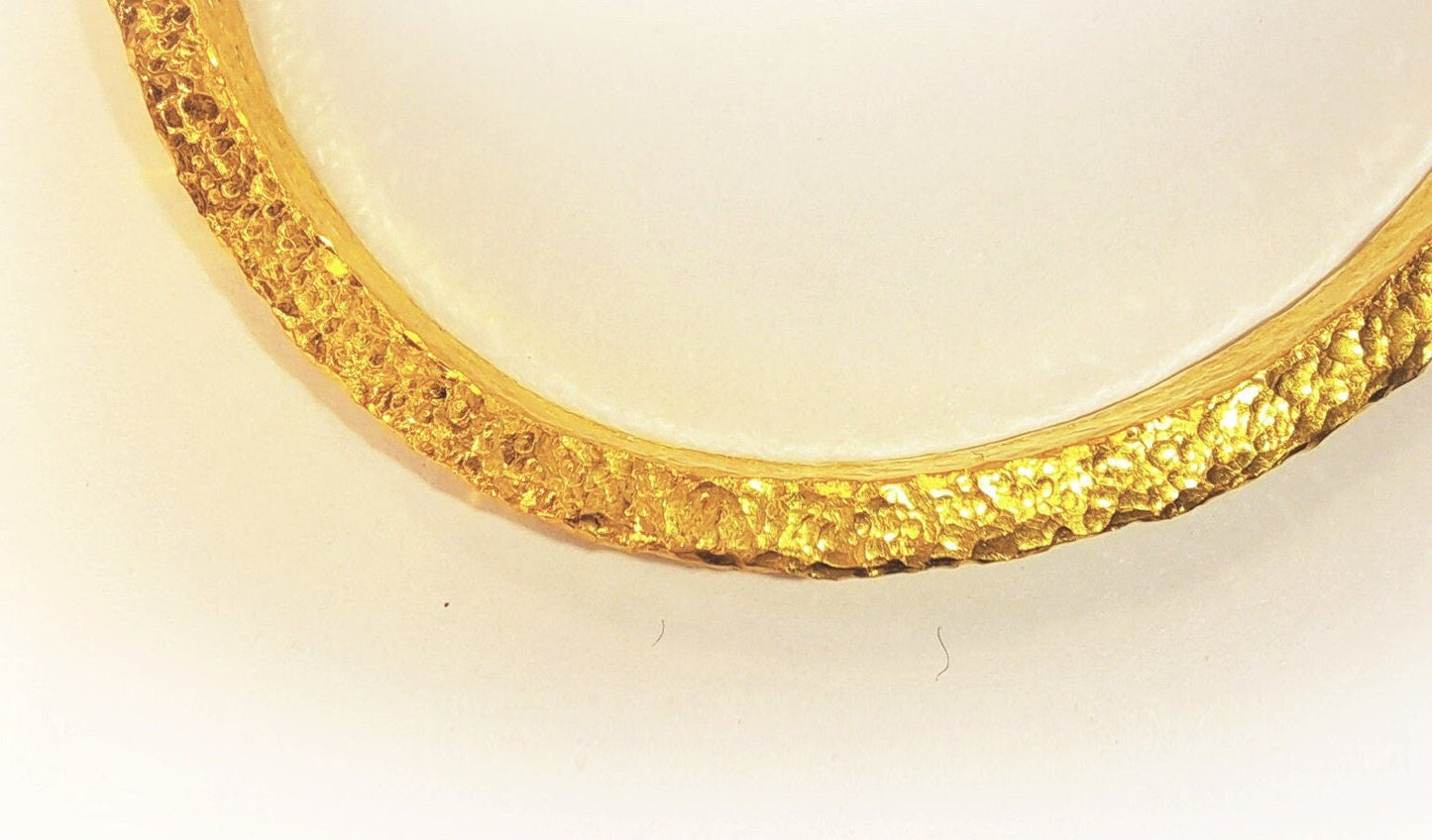 Custom Solid 24k 9999 Gold 55g/7in size Hammered Ancient Rome Bracelet Bangle 4.5mm Can Be 22k Gold