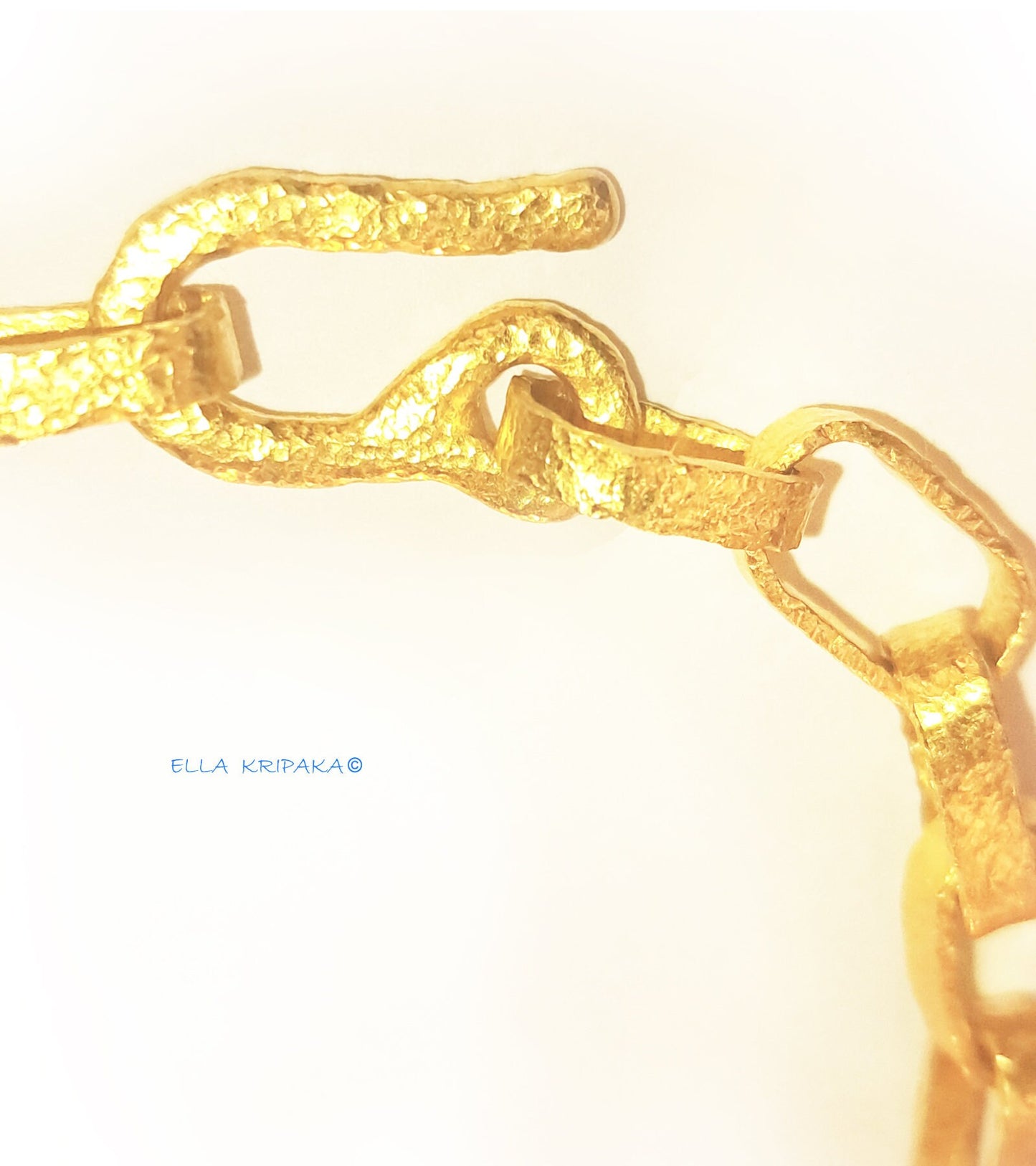 Custom Solid 24k 9999 Gold 68g/size 7in Hammered Chain Bracelet Ancient Rome 10mm Can Be 22k Gold