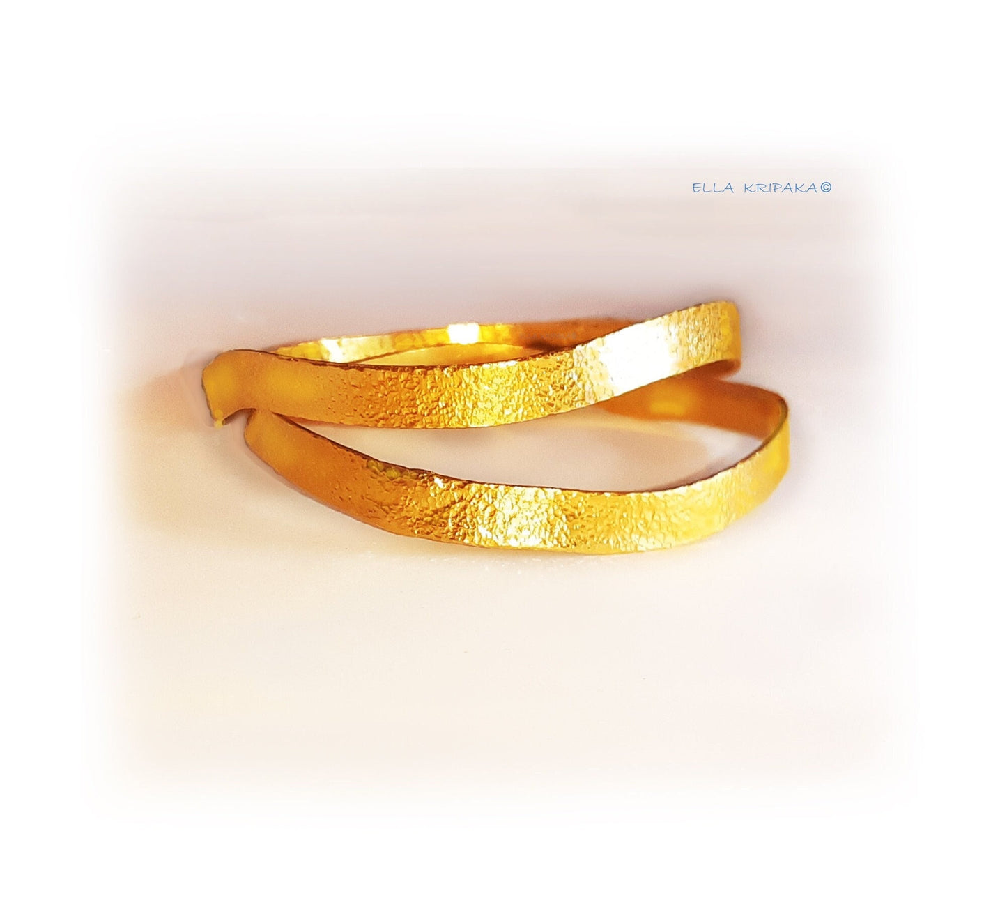 Custom Solid 22k 92.5% Gold 25g/size 7in, Hammered Uneven Bracelet Durable Bangle, Wide 7mm Thickness 1mm, Discount For 2