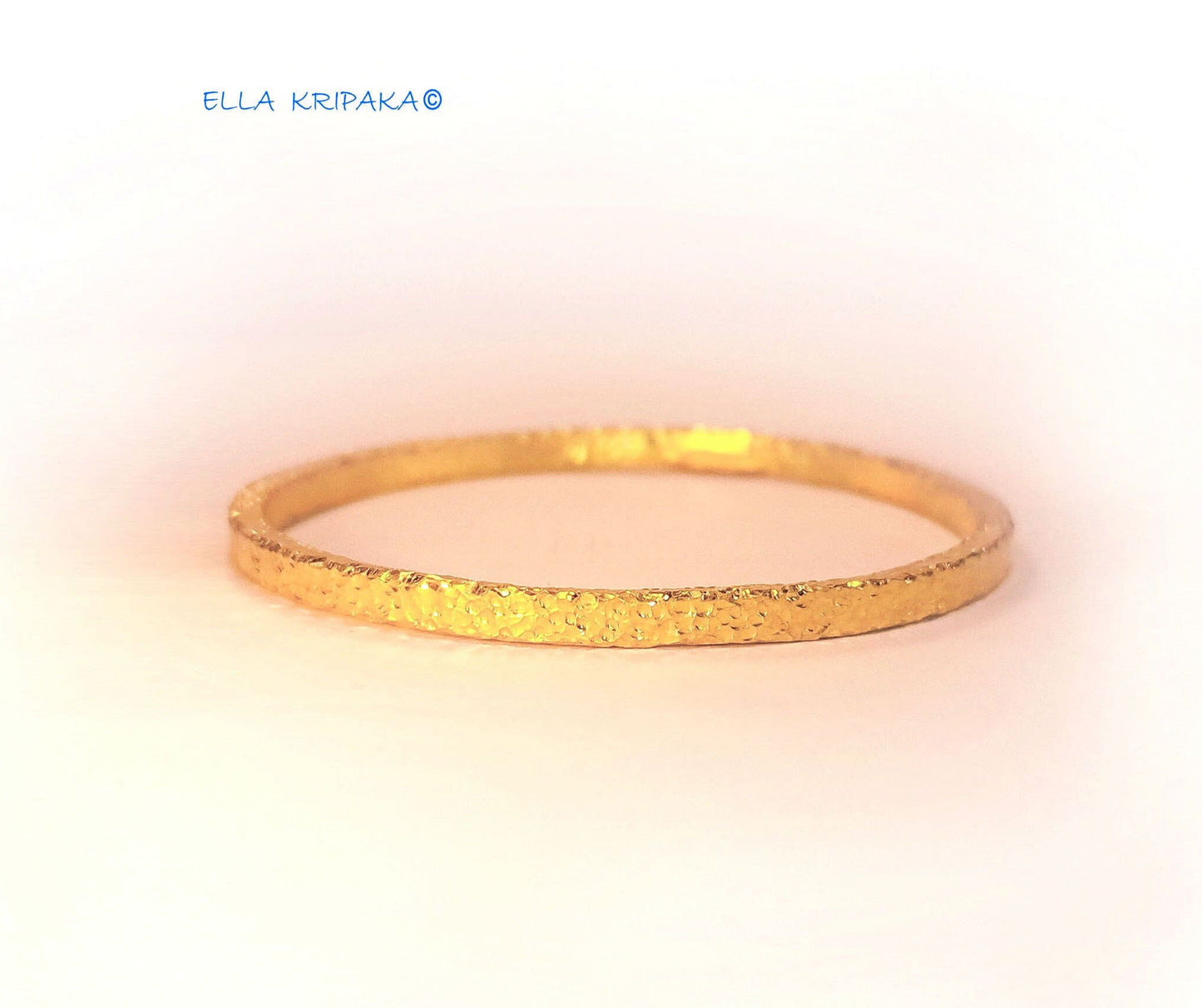 Custom Solid 24k 9999 Gold 55g/7in size Hammered Ancient Rome Bracelet Bangle 4.5mm Can Be 22k Gold