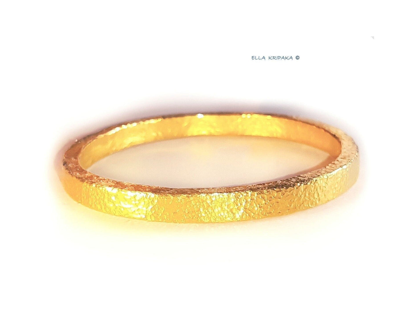 Custom Solid 24k 9999 Gold 87g/7in size Hammered Ancient Rome Bracelet Bangle 6.5mm Can Be 22k Gold