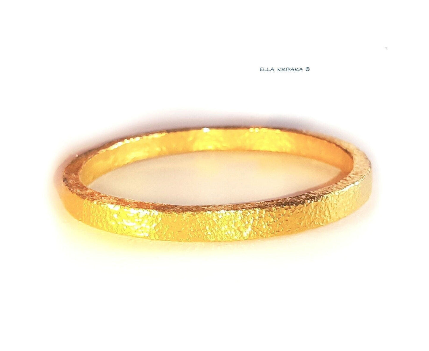 Custom Solid 24k 9999 Gold 104g/7in size Hammered Ancient Rome Bracelet Bangle 6.5mm Can Be 22k Gold