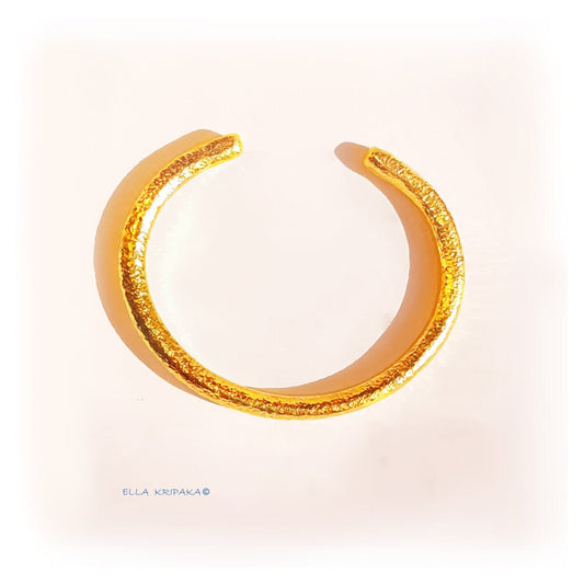 Hammered 24k 9999 Gold 78g Ancient Rome Cuff Bracelet 5.7mm Can 22k