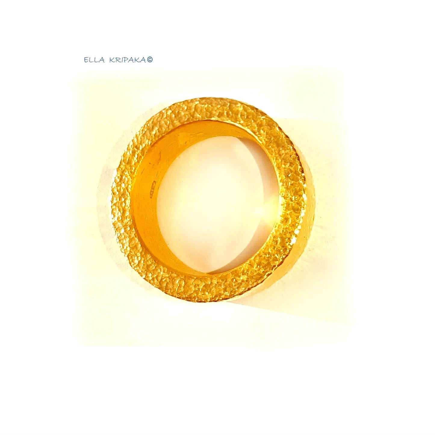 Custom Solid 24k 9999 Gold 37.5g/size 6US Hammered Ancient Rome Ring 10mm Can Be 22k Gold