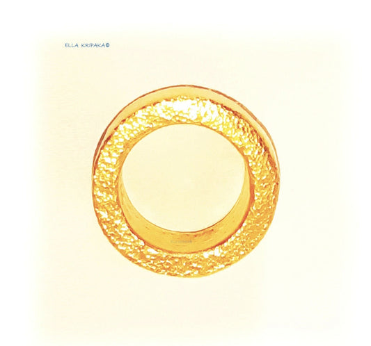 Custom Solid 24k 9999 Gold 41.5g size 6US Hammered Ancient Rome Ring 10mm